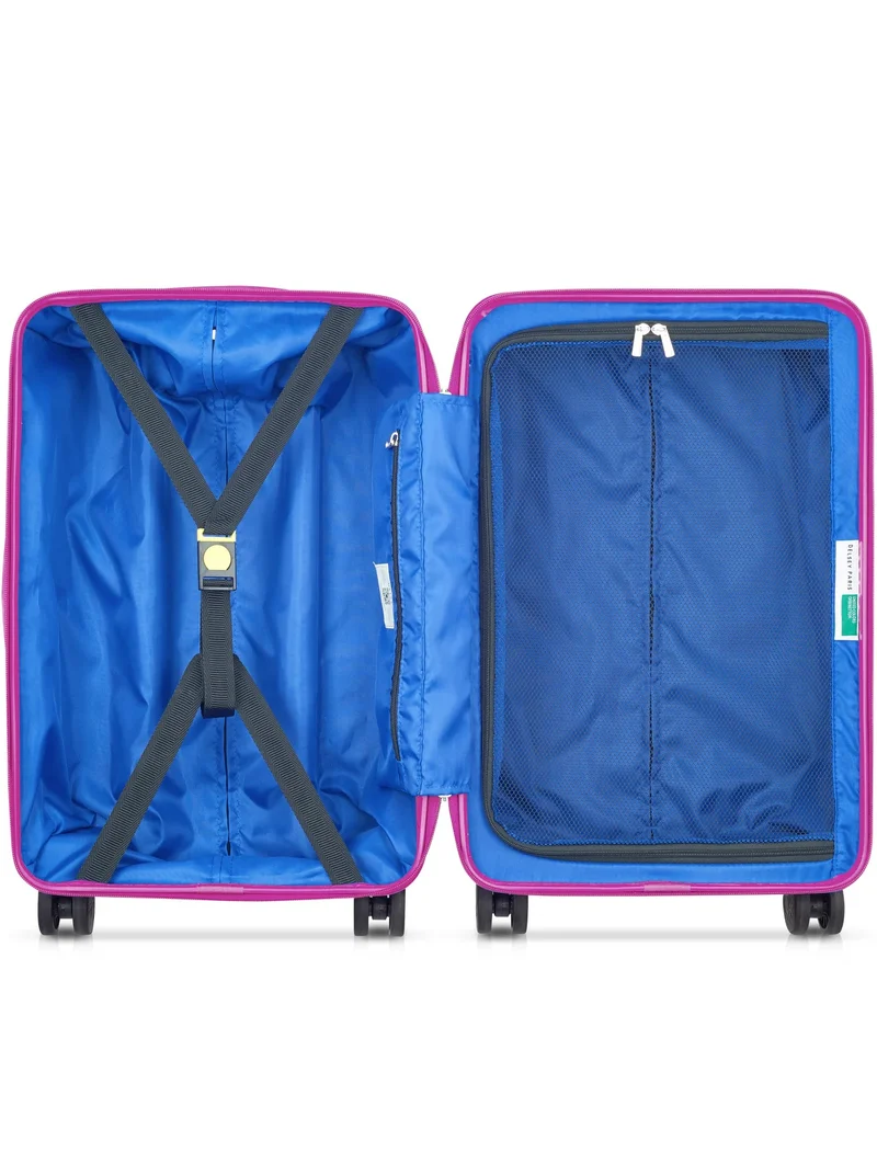 UNITED COLORS OF BENETTON  Fabrica 55 Cm 4 Double Wheeled Hardside Non-Expandable Cabin Luggage Trolley Case - Blue  | Best Price UAE